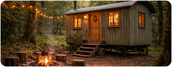 Luxury shepherds hut hire UK